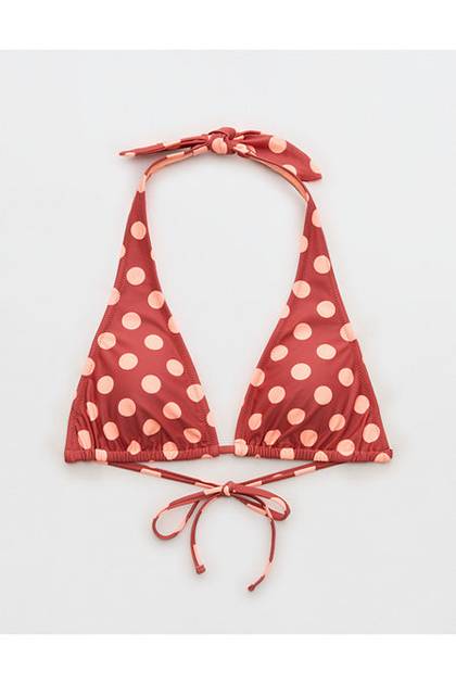 Aerie Halter Scoop Bikini Top Rust