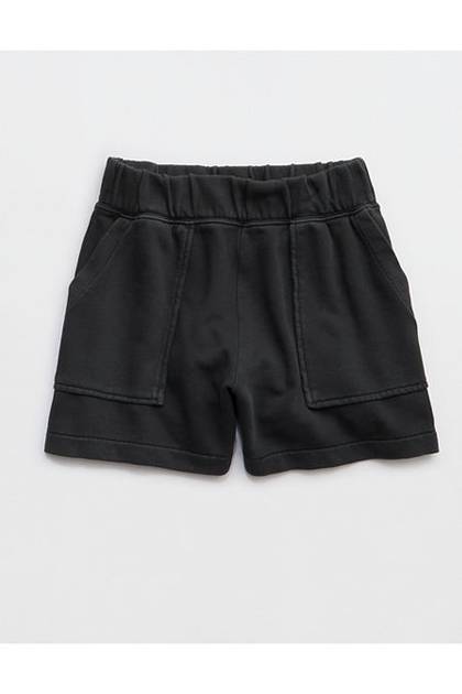 Aerie Go-To Fleece Short Smoked Gray