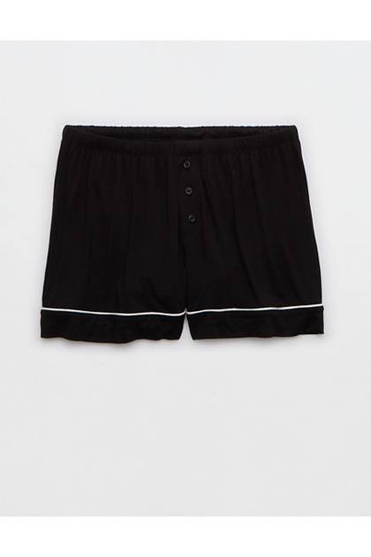 Aerie Real Soft® Pajama Boxer True Black