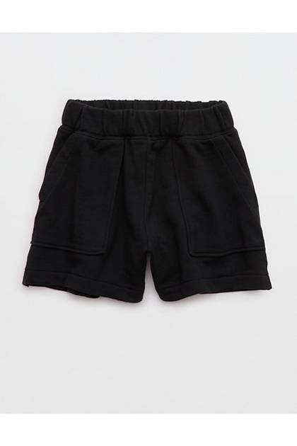 Aerie Go-To Fleece Short True Black