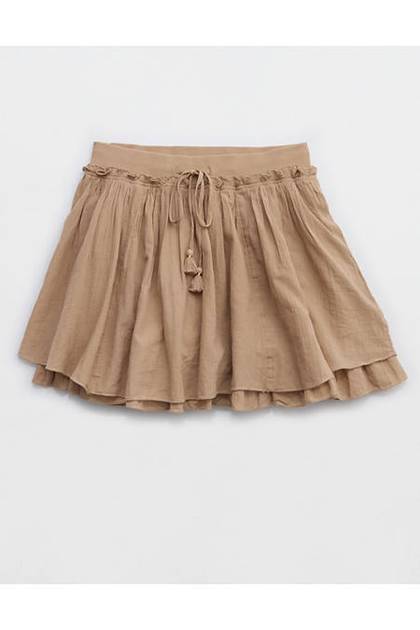 Aerie Gauze Mini Skirt Toasted Almond