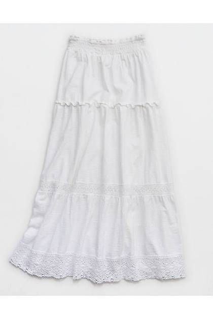 Aerie Happiest Maxi Skirt White