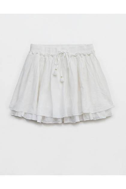 Aerie Gauze Mini Skirt White