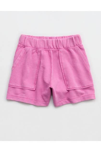 Aerie Go-To Fleece Short Hot Fuchsia