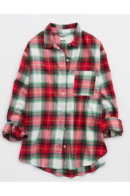 Aerie Flannel Pajama Shirt Soft Muslin