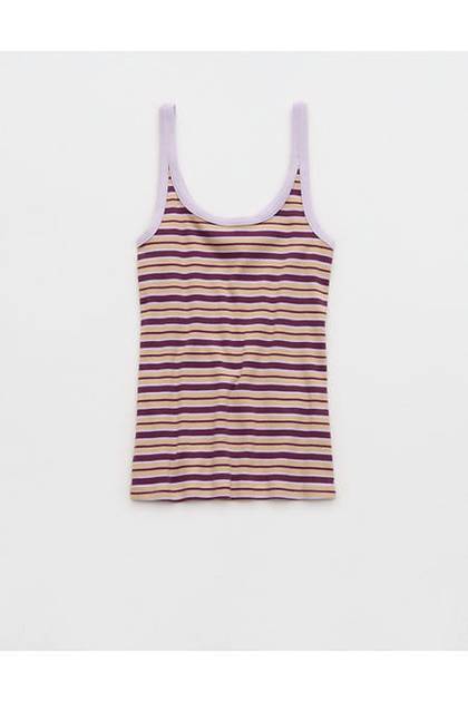 Aerie Reset Scoop Neck Tank Top Wineberry
