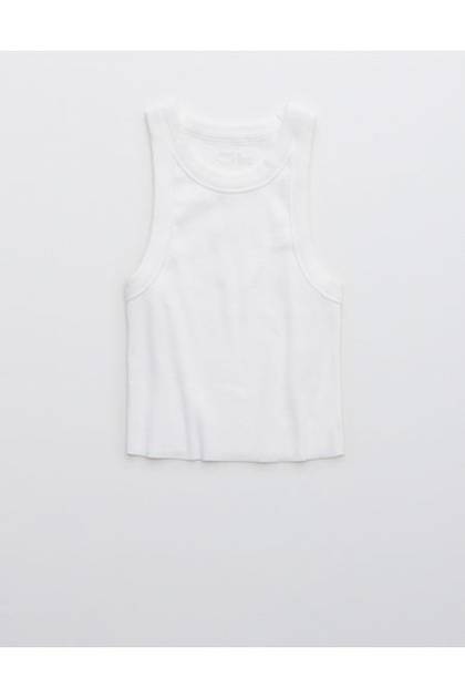 Aerie Free Spirit Ribbed Tank Top White