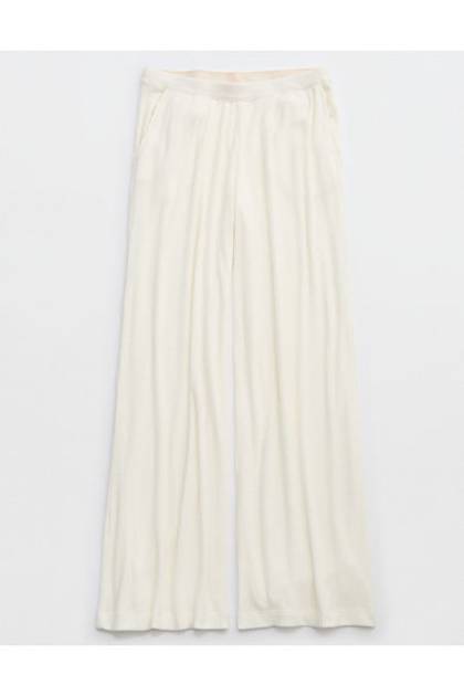 Aerie Off-Duty Cozy Knit Ribbed Trouser PJ Soft Muslin
