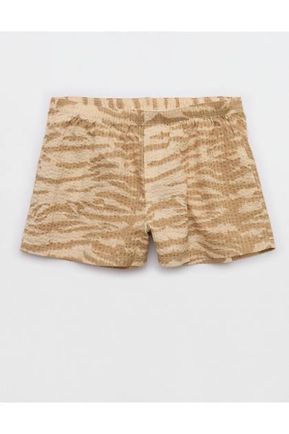 Aerie Around Town Seersucker Boxer Toasted Almond