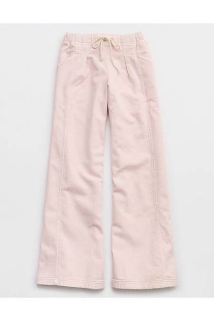 Aerie Daydream Denim Stretch Trouser Pink Petal