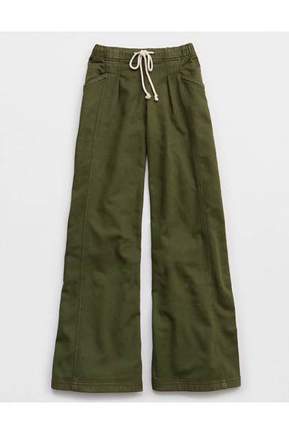 Aerie Daydream Denim Stretch Trouser Military Green