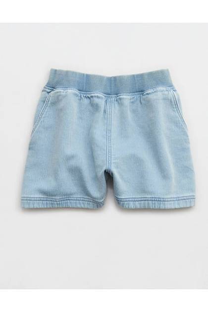 Aerie Daydream Denim Stretch Short Light Blue