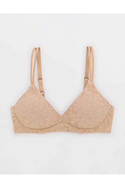 Sunnie Bloom Lace Wireless Push Up Bra Sands