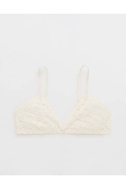 Show Off Vintage Lace Triangle Bralette Soft Muslin