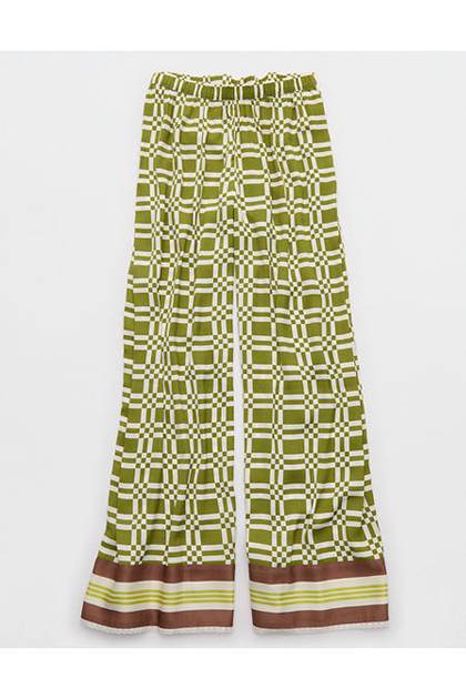 Aerie Satin Trouser PJ Palm