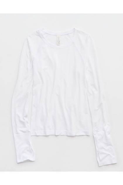 OFFLINE BY Aerie Gotta Run Long Sleeve T-Shirt White