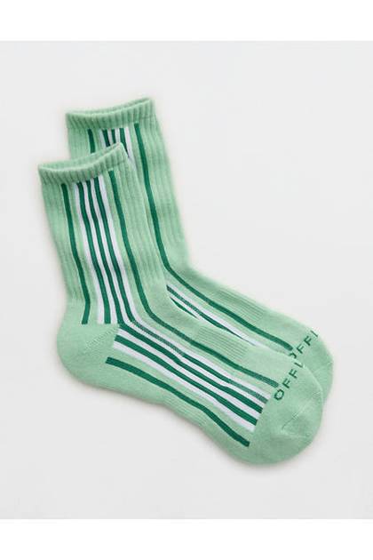 OFFLINE By Aerie Crew Socks Aloe