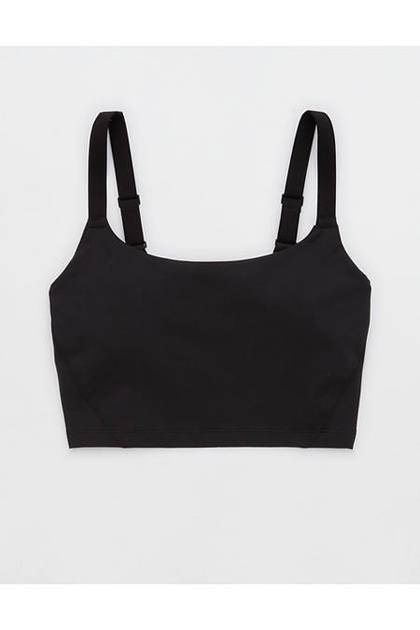 OFFLINE By Aerie The Hugger Longline Sports Bra True Black