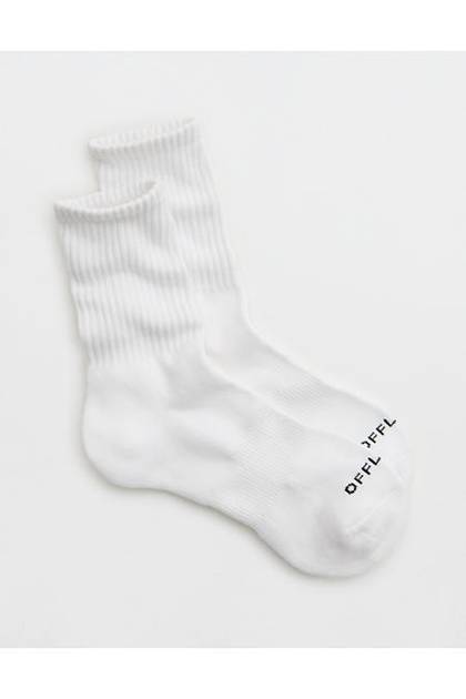 OFFLINE By Aerie Crew Sock White