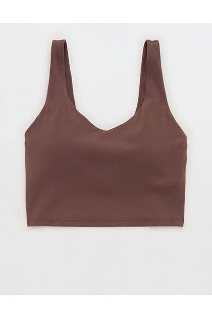 OFFLINE By Aerie Real Me Low Key Longline Sports Bra Relic