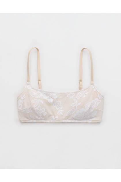 Aerie The Dipper Lace Bikini Top White