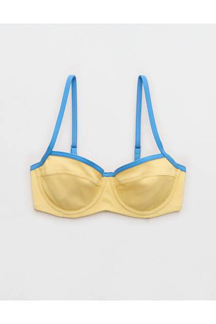 Aerie Unlined Underwire Ribbed Bikini Top Citron