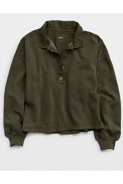 Aerie First Class Sweatshirt Military Green