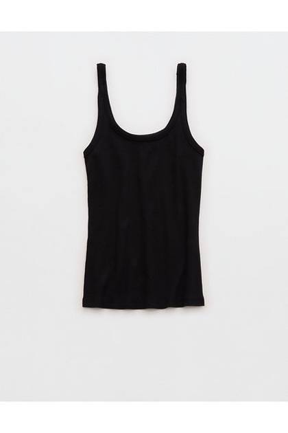 Aerie Reset Scoop Neck Tank Top True Black