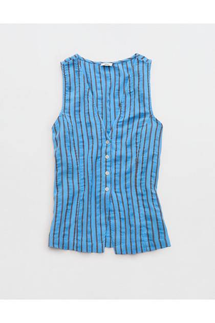 Aerie Day-Off Vest Blue Vinyl