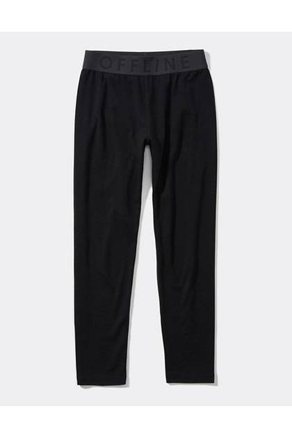 OFFLINE By Aerie OG Logo Crop Legging True Black