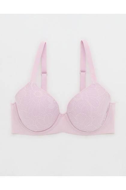 SMOOTHEZ Lace Full Coverage Lightly Lined Bra Orchid