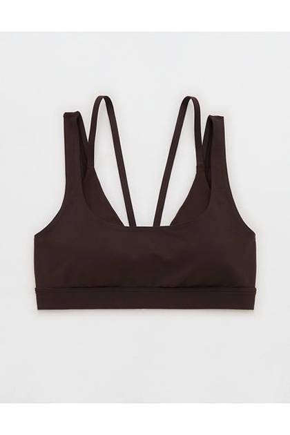 OFFLINE By Aerie The Hugger Layered Sports Bra Deep Earth