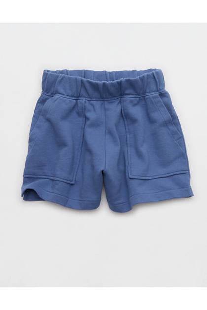 Aerie Go-To Fleece Short Marbled Blue