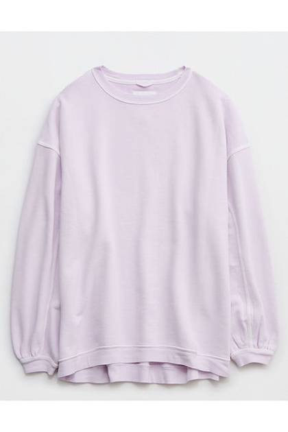 Aerie REAL Crew Sweatshirt Lavender Dawn