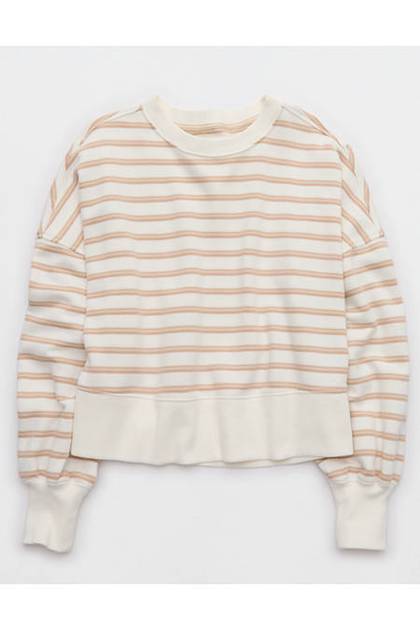 Aerie Classic Crew Sweatshirt Beach Dune