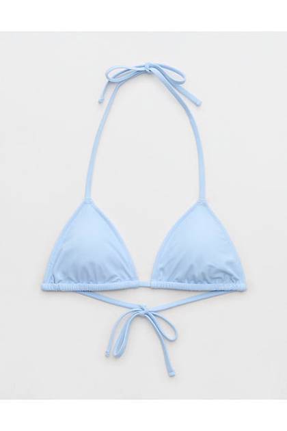Aerie String Triangle Bikini Top Blue Mist