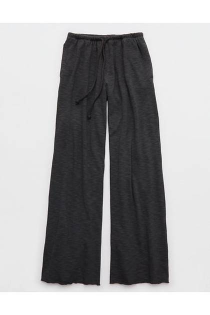 Aerie It's Casual Knit Slub Trouser Smoked Gray