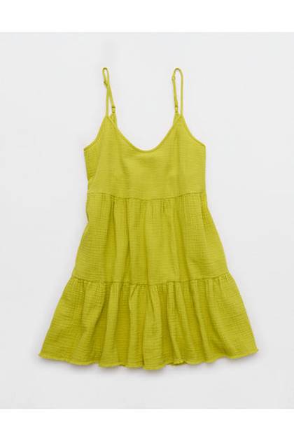 Aerie Low Back Mini Dress Lime Slush