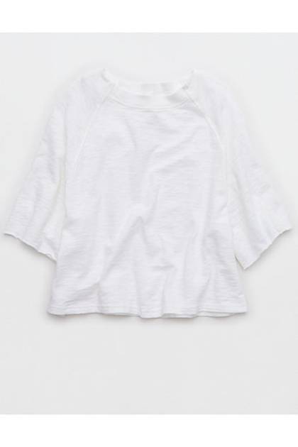 Aerie It's Casual Knit Slub T-Shirt White
