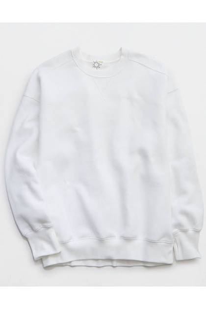 OFFLINE By Aerie Cloud Fleece Oversized Crewneck Sweatshirt White