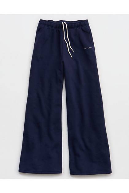 OFFLINE By Aerie Cloud Fleece Baggy Trouser Royal Navy