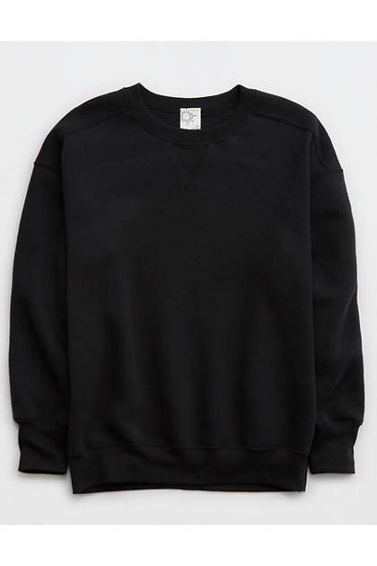 OFFLINE By Aerie Cloud Fleece Oversized Crewneck Sweatshirt True Black