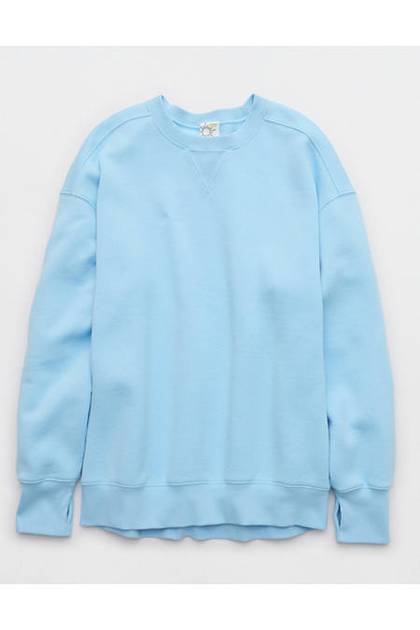 OFFLINE By Aerie Cloud Fleece Oversized Crewneck Sweatshirt Divine Blue