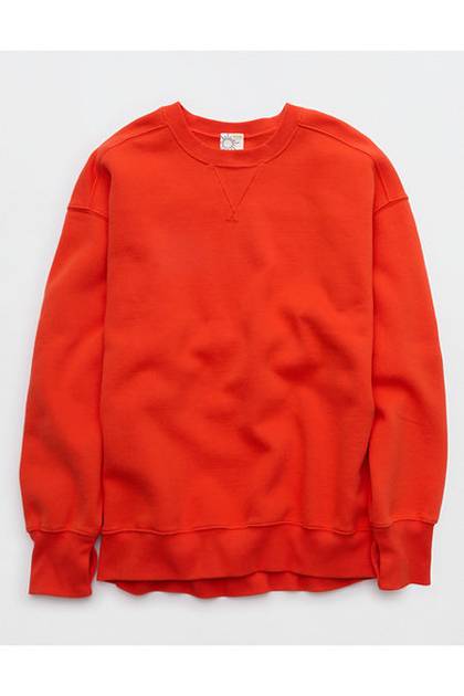 OFFLINE By Aerie Cloud Fleece Oversized Crewneck Sweatshirt Orange Flare
