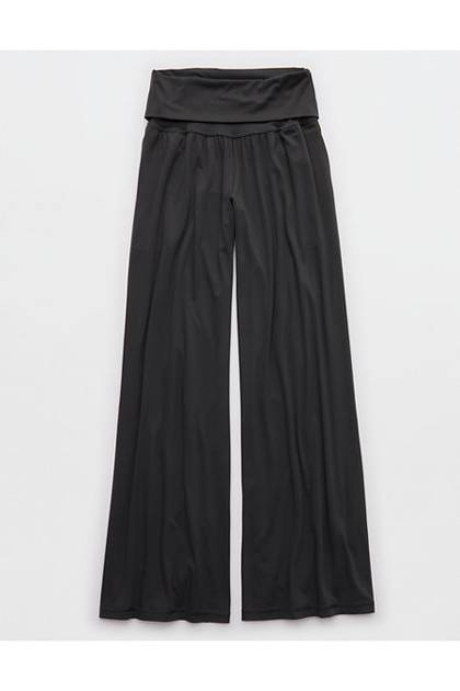 OFFLINE By Aerie Real Me Foldover Super Wide Leg Pant Smoked Gray