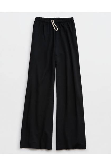 OFFLINE By Aerie OTT Fleece Super Wide Leg Pant True Black