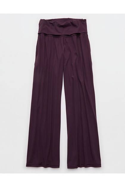 OFFLINE By Aerie Real Me Foldover Super Wide Leg Pant Cool Berry