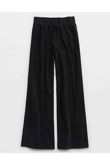OFFLINE By Aerie OG Cotton Super Wide Leg Pant Washed Black