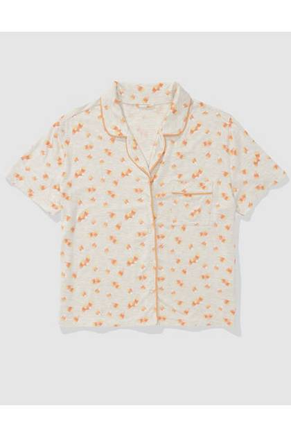 Aerie Real Soft® Short Sleeve Pajama Shirt Peach