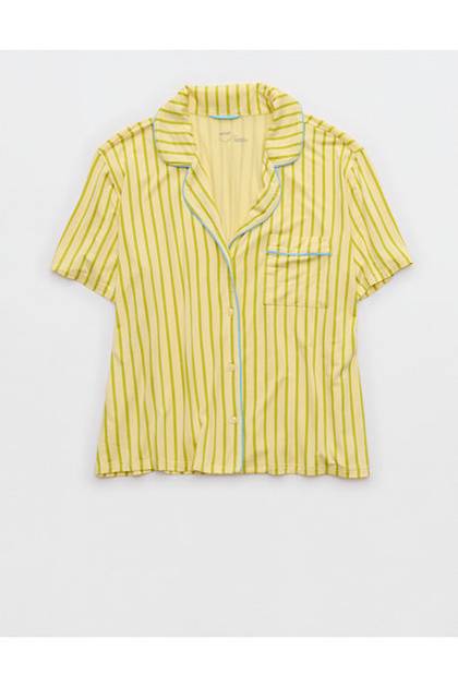 Aerie Real Soft® Short Sleeve Pajama Shirt Citron